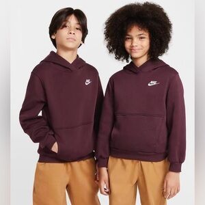 NWT Nike Kids Youth Burgundy Maroon Hoodie